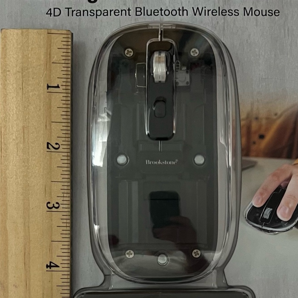 Rechargeable Bluetooth Mouse 4D Transparent Brookstone - Picture 3 of 7